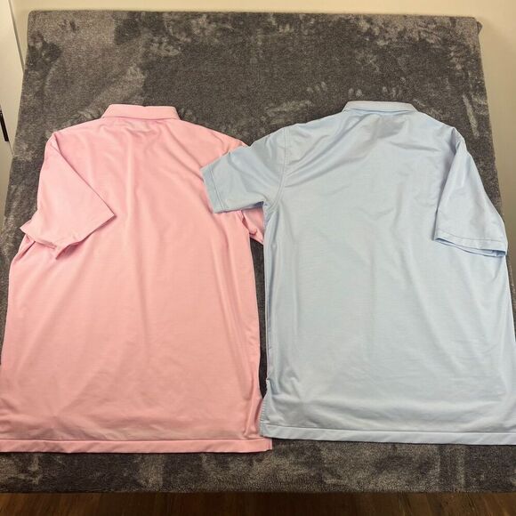 Peter Millar Summer Comfort Bundle Of 2 Polo Blue Pink Striped Golf Men's L - Picture 11 of 14